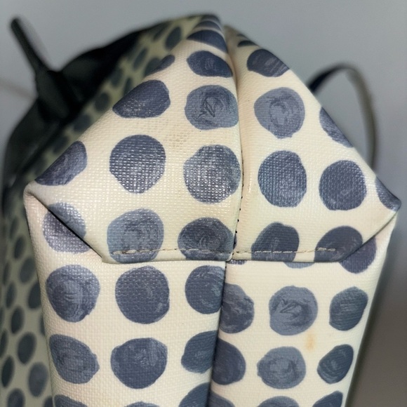 COACH 29432 Daisy Dot Print Tote Bag White Navy Patent Leather Trim - Picture 12 of 15